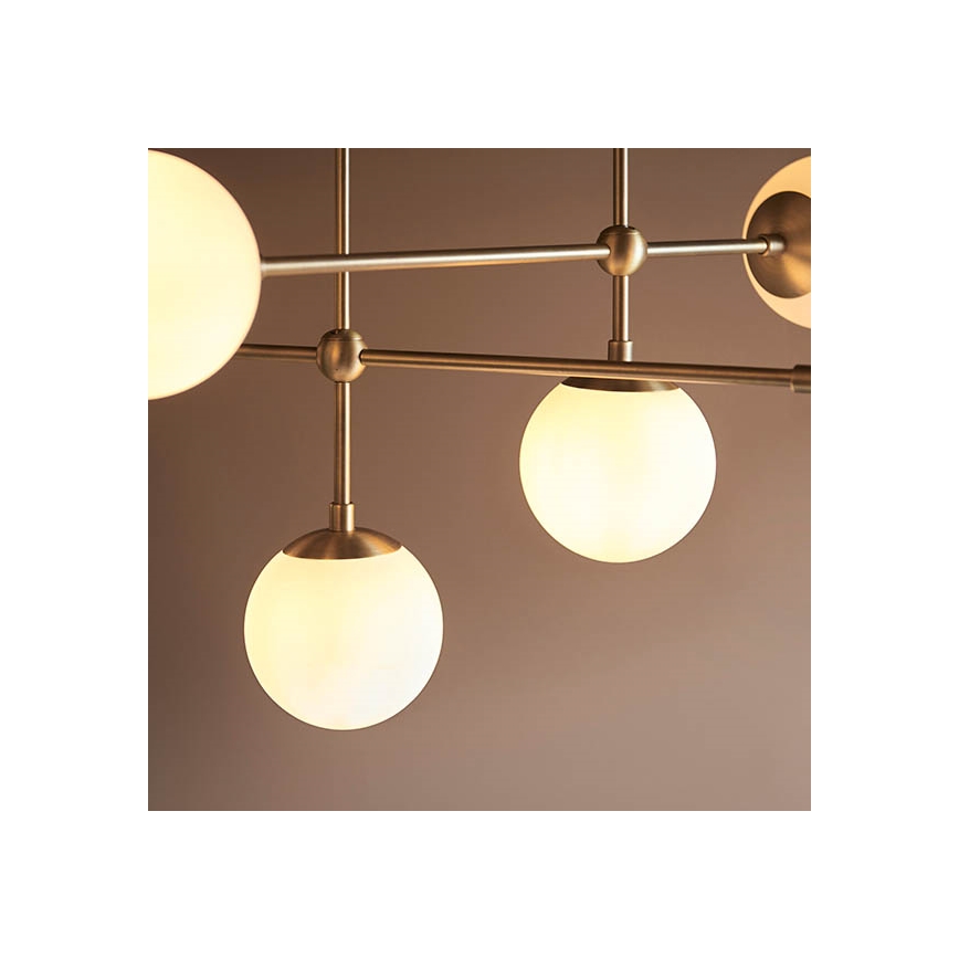 Endon 90842 - Varrega lühter 6xE14/7W/230V messing/valge