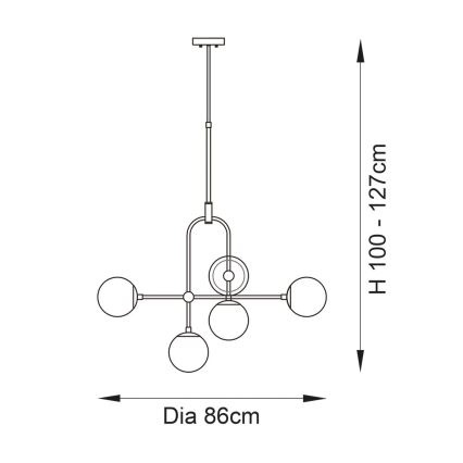 Endon 90842 - Varrega lühter 6xE14/7W/230V messing/valge