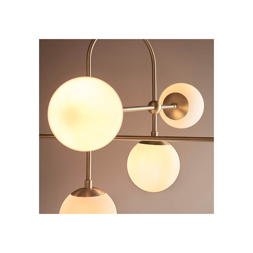 Endon 90842 - Varrega ripplühter ONTARIO 6xE14/7W/230V messing/valge