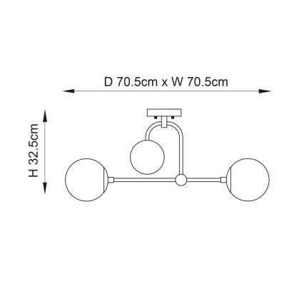 Endon 90843 - Pinnapealne laelühter ONTARIO 4xE14/7W/230V messing