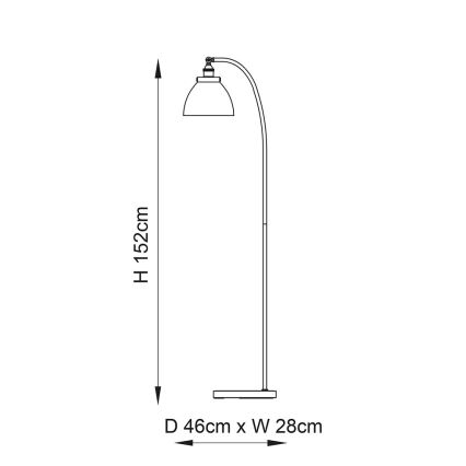 Endon 91741 - Põrandalamp HANSEN 1xE27/40W/230V mattkroom