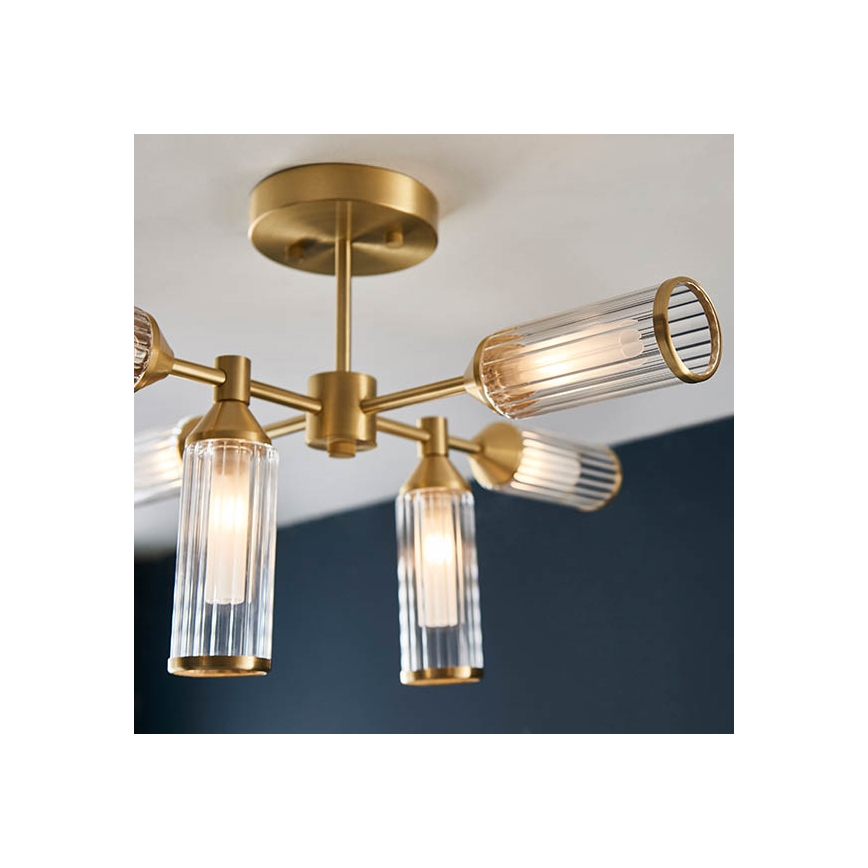 Endon 92213 - varrega rippvalgusti 6xG9/3W/230V messing