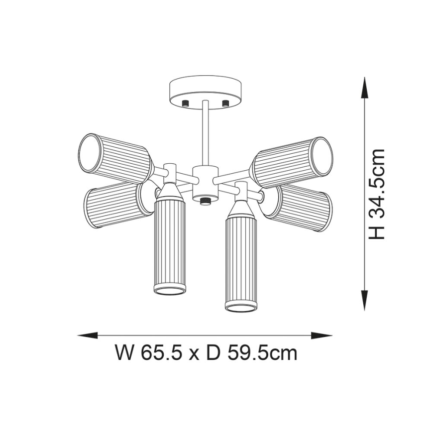 Endon 92213 - varrega rippvalgusti 6xG9/3W/230V messing