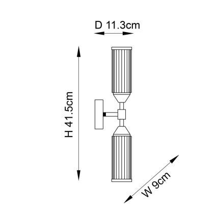 Endon 92229 - Seinavalgusti TOUR 2xG9/3W/230V messing