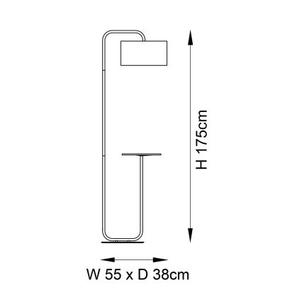 Endon 92301 - Põrandalamp LANDIS 1xE27/10W/230V must