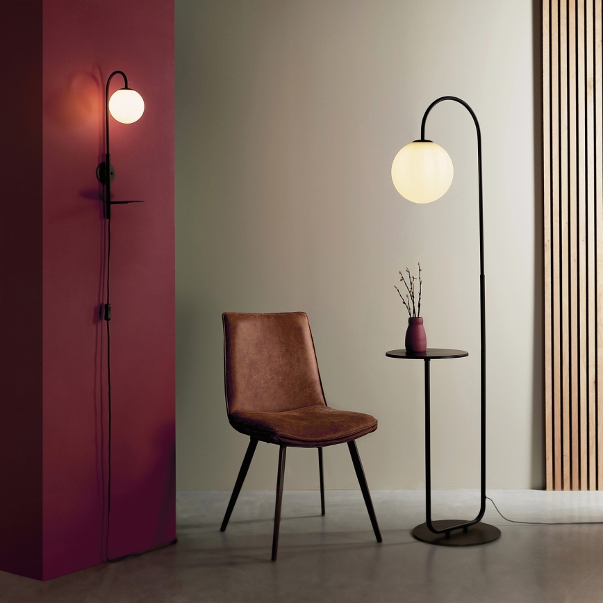 Endon 92424 - Põrandalamp HALO 1xE14/7W/230V must