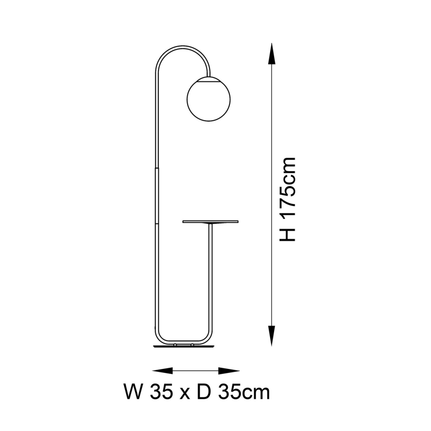 Endon 92424 - Põrandalamp HALO 1xE14/7W/230V must