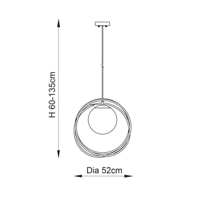 Endon 92488 - rippvalgusti kaabliga EMILIO 1xE27/10W/230V kuldne/valge