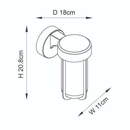 Endon 92859 - Vannitoa seinavalgusti 1xE27/6W/230V IP44 must