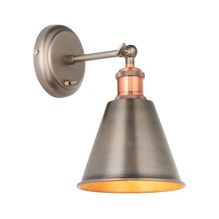 Endon 92866 - Seinale paigaldatav suunavalgusti HAL 1xE27/10W/230V matistatud kroom/vask