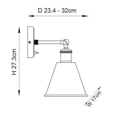 Endon 92866 - Seinale paigaldatav suunavalgusti HAL 1xE27/10W/230V matistatud kroom/vask