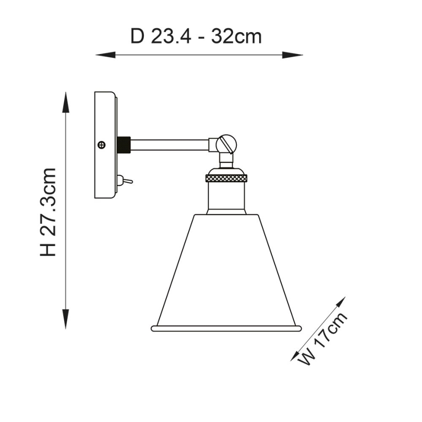 Endon 92866 - Seinale paigaldatav suunavalgusti HAL 1xE27/10W/230V matistatud kroom/vask