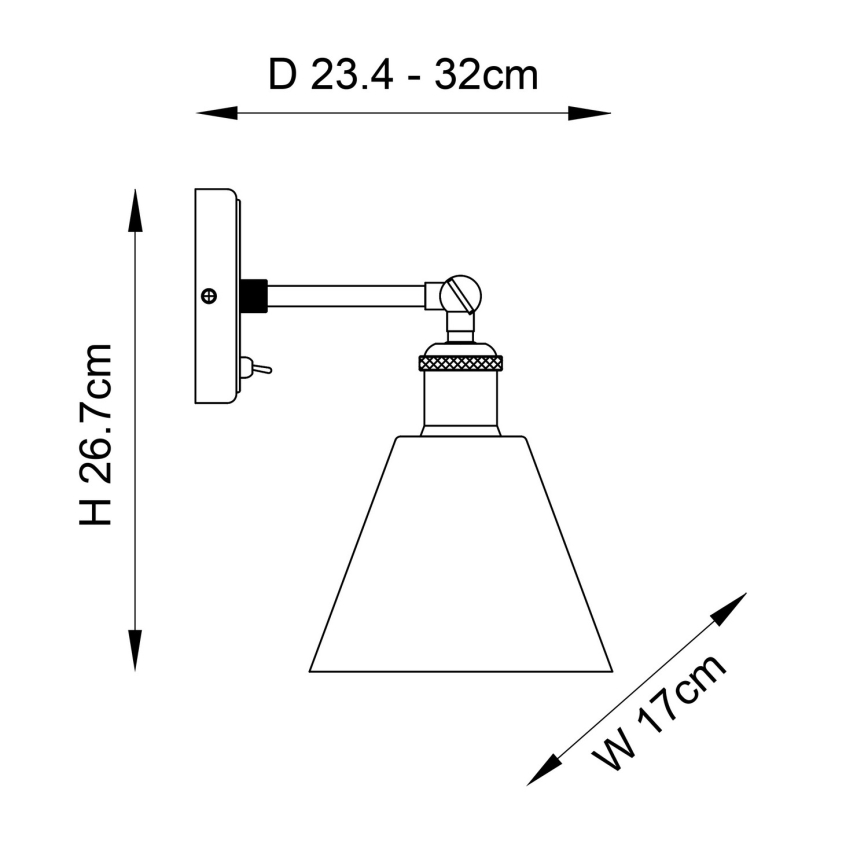Endon 92874 - Kohtvalgusti seinale HAL 1xE27/10W/230V pronks/vask/läbipaistev