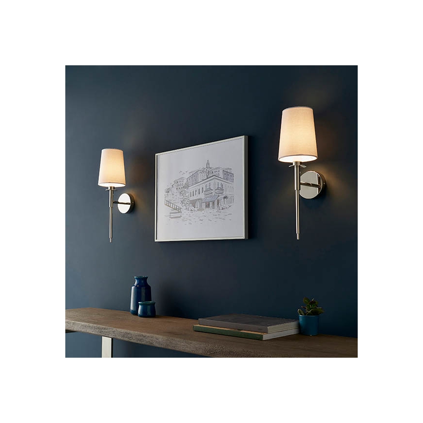 Endon 92949 - Seinavalgusti 1xE14/6W/230V valge/läikiv kroom