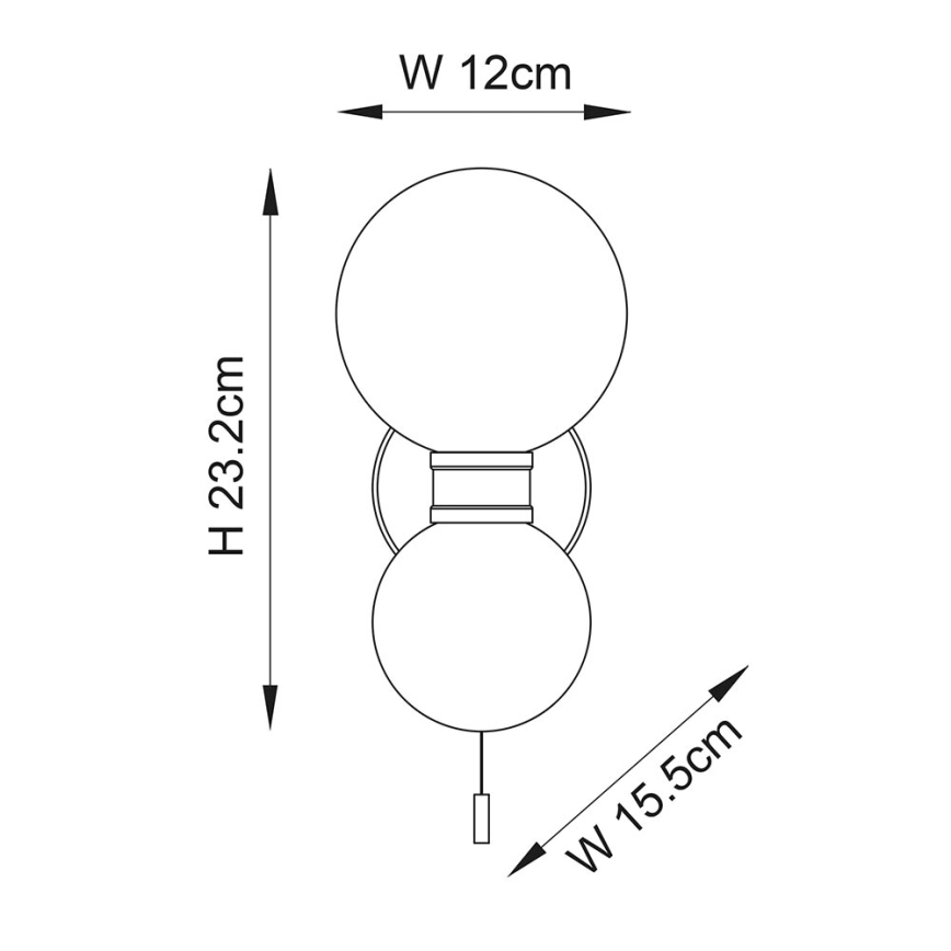 Endon 93523 - Vannitoa seinavalgusti PULSA 2xG9/3W/230V IP44 must