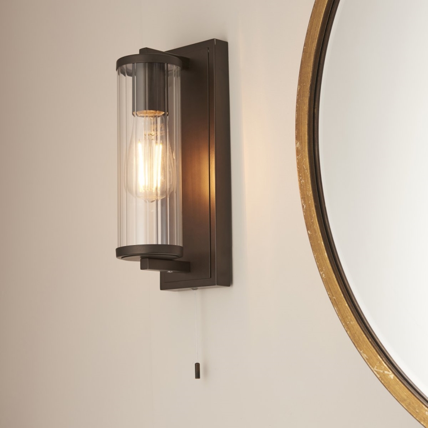 Endon 94077 - Seinavalgusti vannituppa TAYLOR 1xE27/10W/230V IP44 pruun