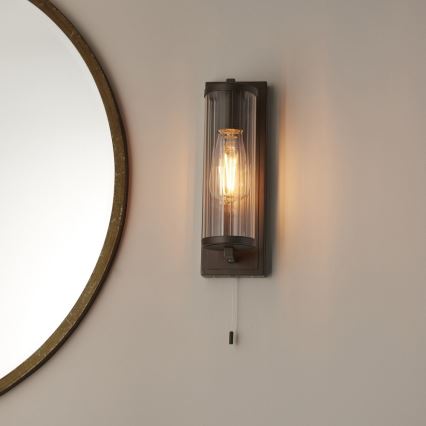 Endon 94077 - Seinavalgusti vannituppa TAYLOR 1xE27/10W/230V IP44 pruun