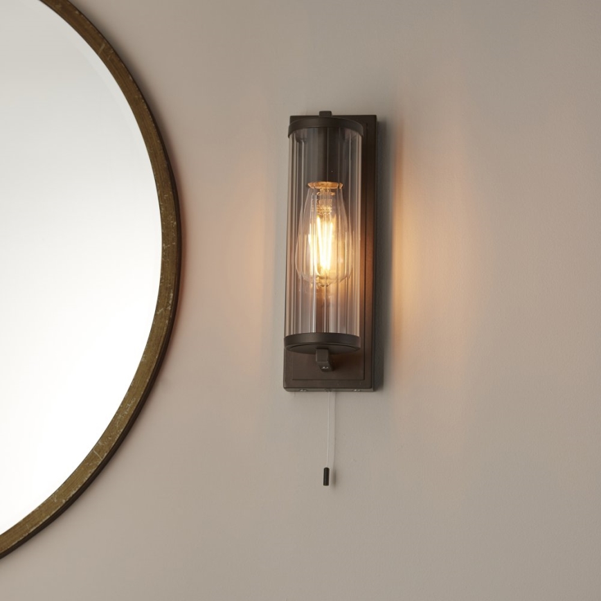 Endon 94077 - Seinavalgusti vannituppa TAYLOR 1xE27/10W/230V IP44 pruun