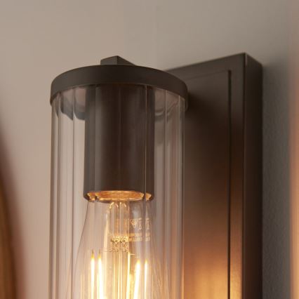 Endon 94077 - Seinavalgusti vannituppa TAYLOR 1xE27/10W/230V IP44 pruun