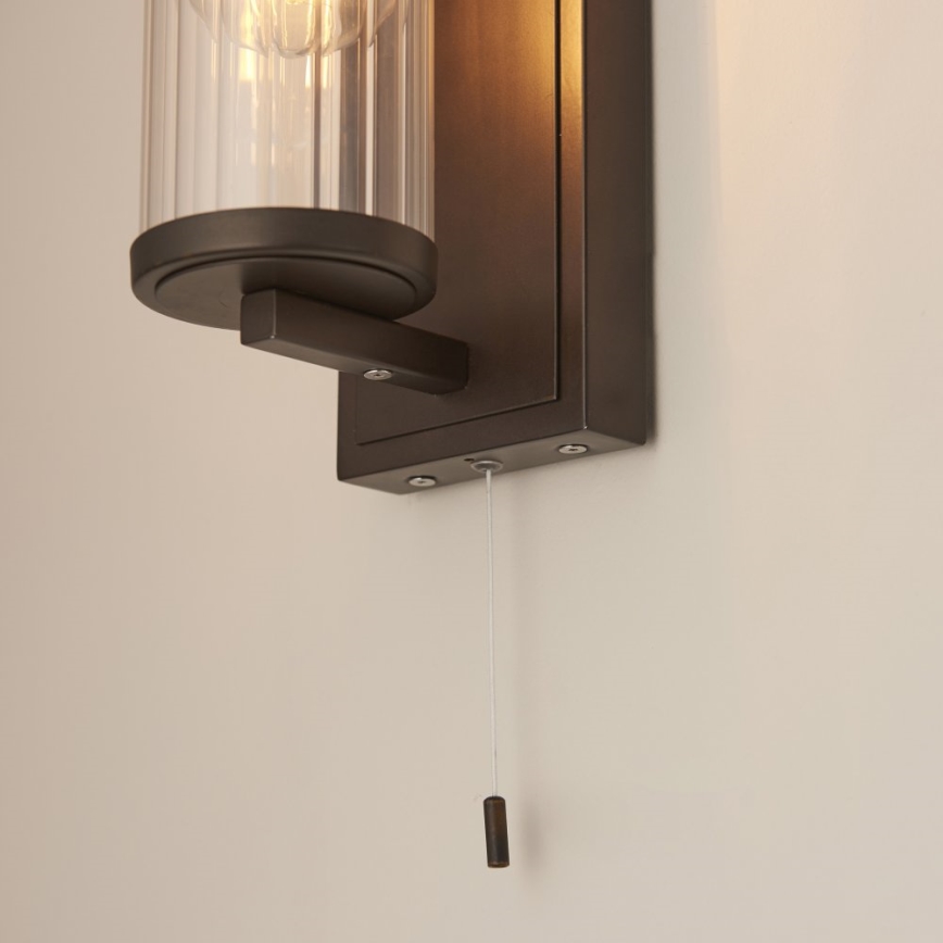 Endon 94077 - Seinavalgusti vannituppa TAYLOR 1xE27/10W/230V IP44 pruun