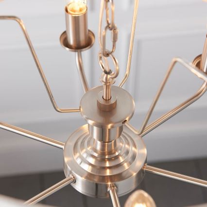 Endon 94357 - ketiga ripplühter HIGHCLERE 6xE14/40W/230V läbimõõt 55 cm beež/mattkroom