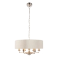 Endon 94357 - ketiga ripplühter HIGHCLERE 6xE14/40W/230V läbimõõt 55 cm beež/mattkroom