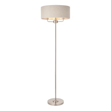 Endon 94359 - Põrandalamp HIGHCLERE 3xE14/40W/230V beež/läikiv kroom