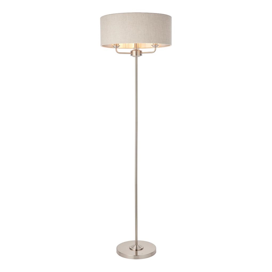 Endon 94359 - Põrandalamp HIGHCLERE 3xE14/40W/230V beež/läikiv kroom