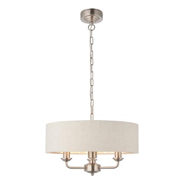 Endon 94361 - Lühter HIGHCLERE 3xE14/40W/230V beež/matt kroom d. 45 cm