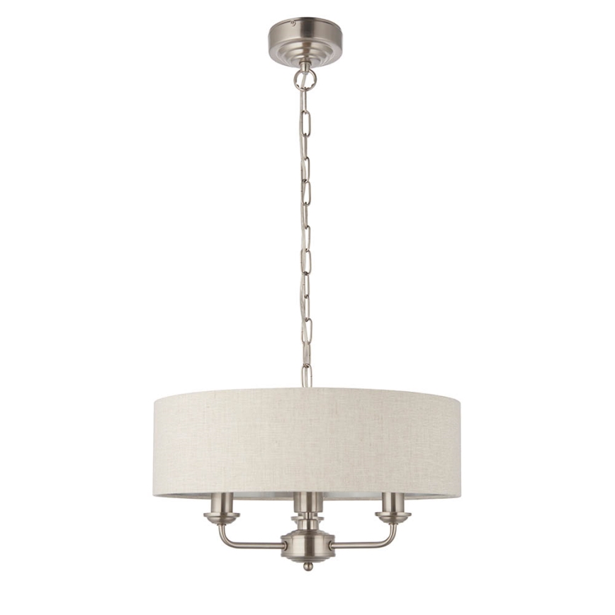Endon 94361 - Lühter HIGHCLERE 3xE14/40W/230V beež/matt kroom