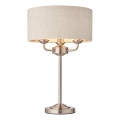 Endon 94369 - Laualamp HIGHCLERE 3xE14/18W/230V beež/matt kroom d. 32 cm