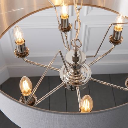 Endon 94373 - Lühter HIGHCLERE 6xE14/40W/230V hall/läikiv kroom