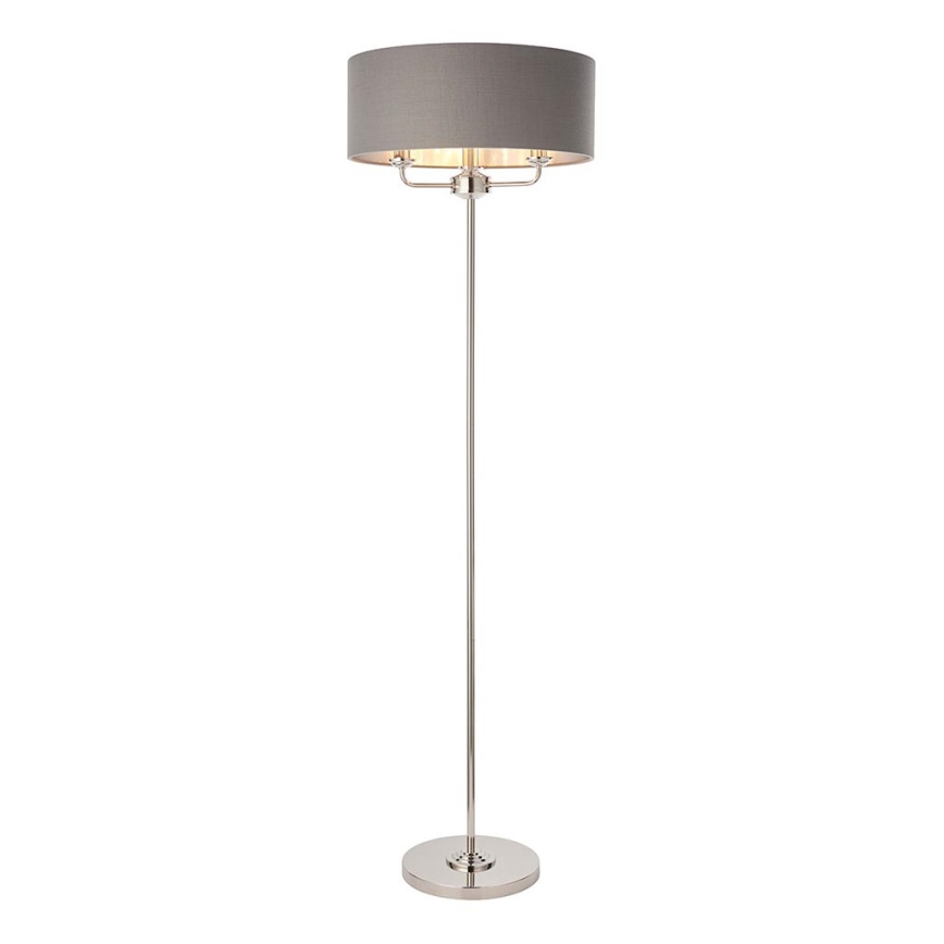 Endon 94378 - Põrandalamp HIGHCLERE 1xE14/40W/230V hall/läikiv kroom