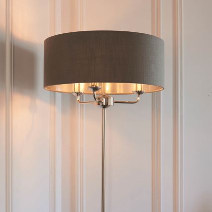 Endon 94378 - Põrandalamp HIGHCLERE 1xE14/40W/230V hall/läikiv kroom