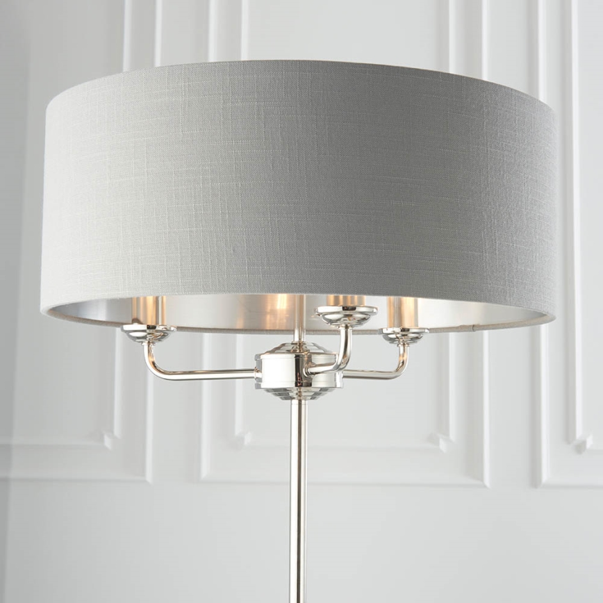 Endon 94378 - Põrandalamp HIGHCLERE 1xE14/40W/230V hall/läikiv kroom