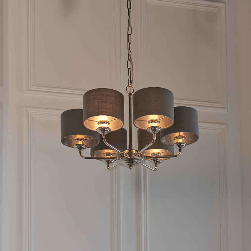 Endon 94381 - Lühter HIGHCLERE 6xE14/28W/230V hall/läikiv kroom