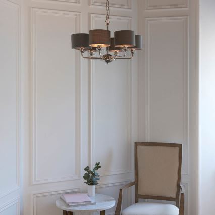 Endon 94381 - Lühter HIGHCLERE 6xE14/28W/230V hall/läikiv kroom
