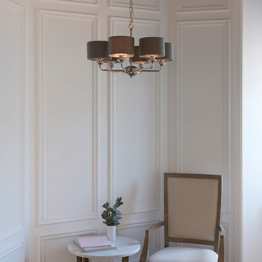Endon 94381 - Lühter HIGHCLERE 6xE14/28W/230V hall/läikiv kroom