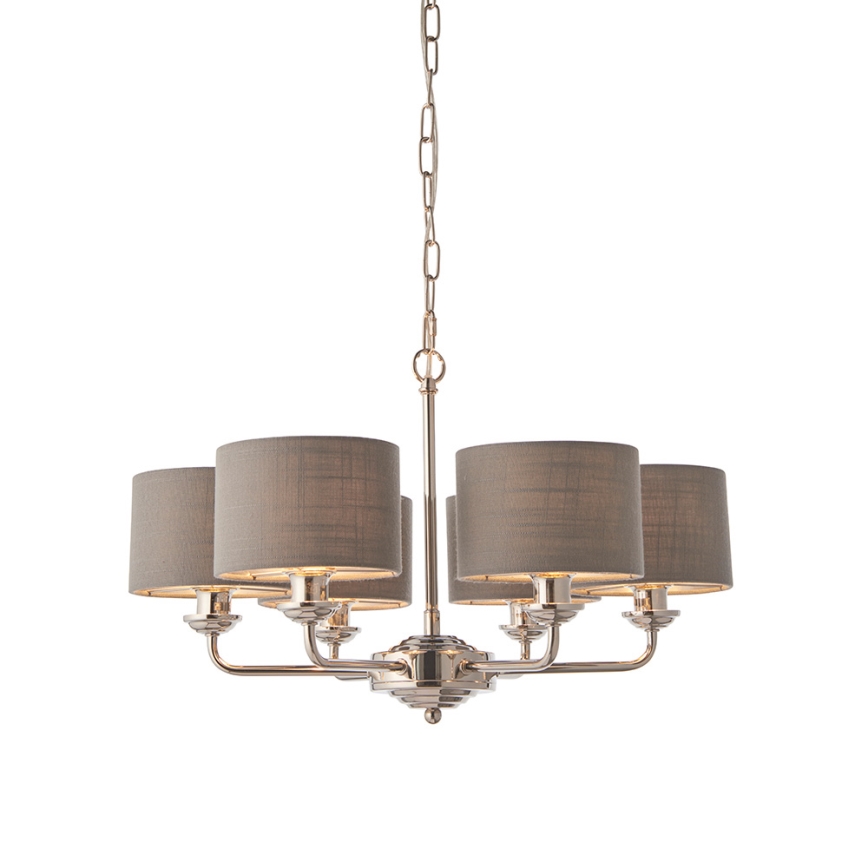 Endon 94381 - Lühter HIGHCLERE 6xE14/28W/230V hall/läikiv kroom