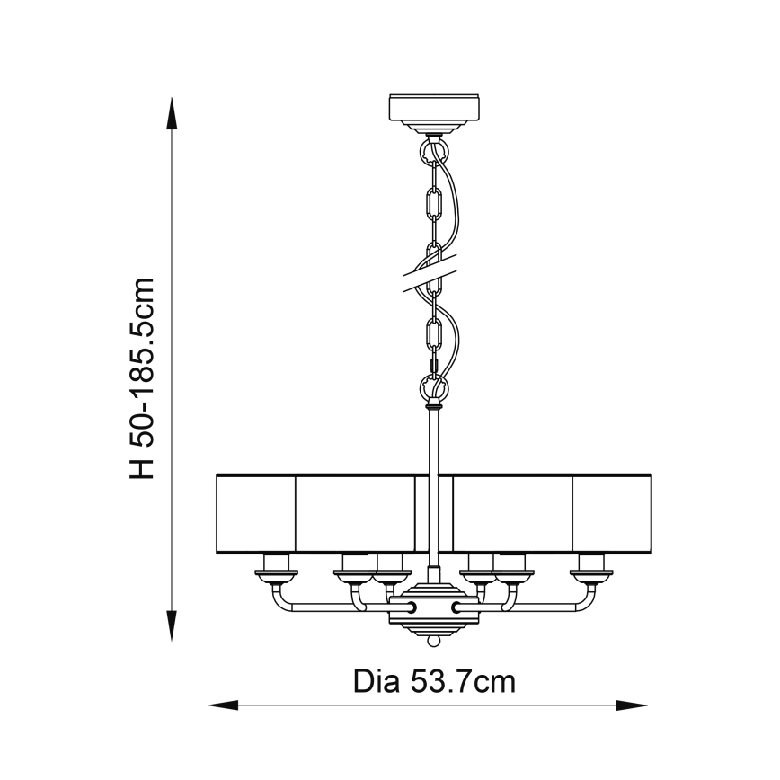 Endon 94381 - Lühter HIGHCLERE 6xE14/28W/230V hall/läikiv kroom