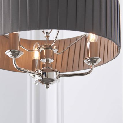Endon 94394 - Lühter HIGHCLERE 3xE14/40W/230V tume/läikiv kroom