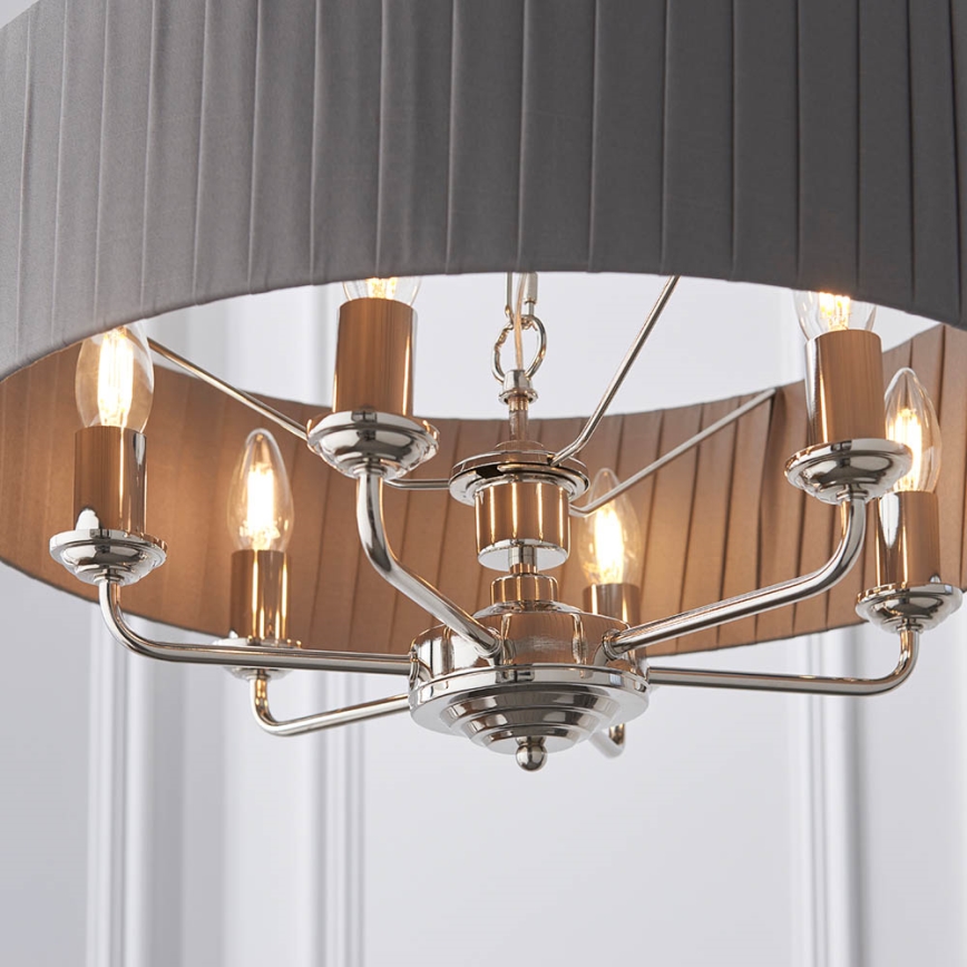 Endon 94397 - Lühter HIGHCLERE 6xE14/40W/230V hall/läikiv kroom
