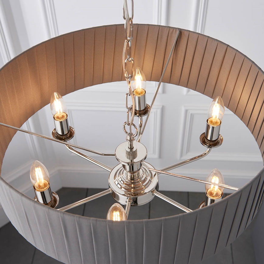 Endon 94397 - Lühter HIGHCLERE 6xE14/40W/230V hall/läikiv kroom