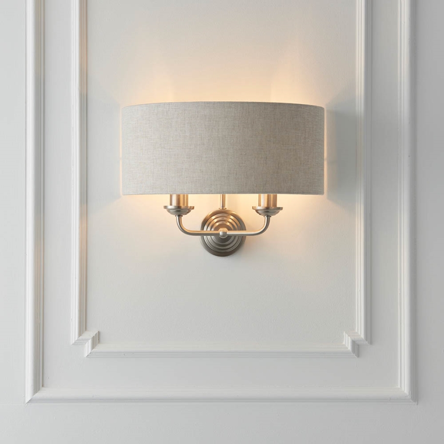 Endon 94403 - Seinavalgusti HIGHCLERE 2xE14/40W/230V hall/matt kroom