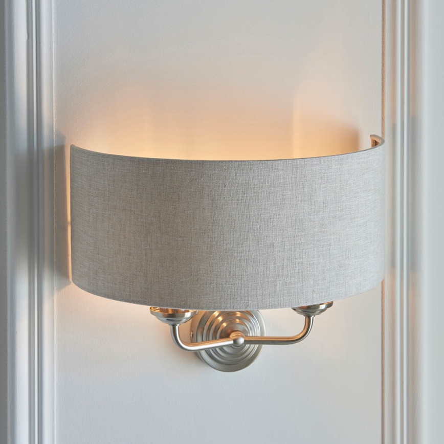 Endon 94403 - Seinavalgusti HIGHCLERE 2xE14/40W/230V hall/matt kroom