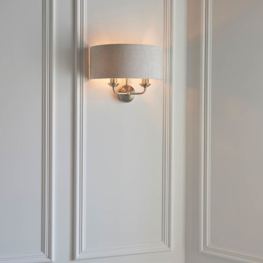 Endon 94403 - Seinavalgusti HIGHCLERE 2xE14/40W/230V hall/matt kroom