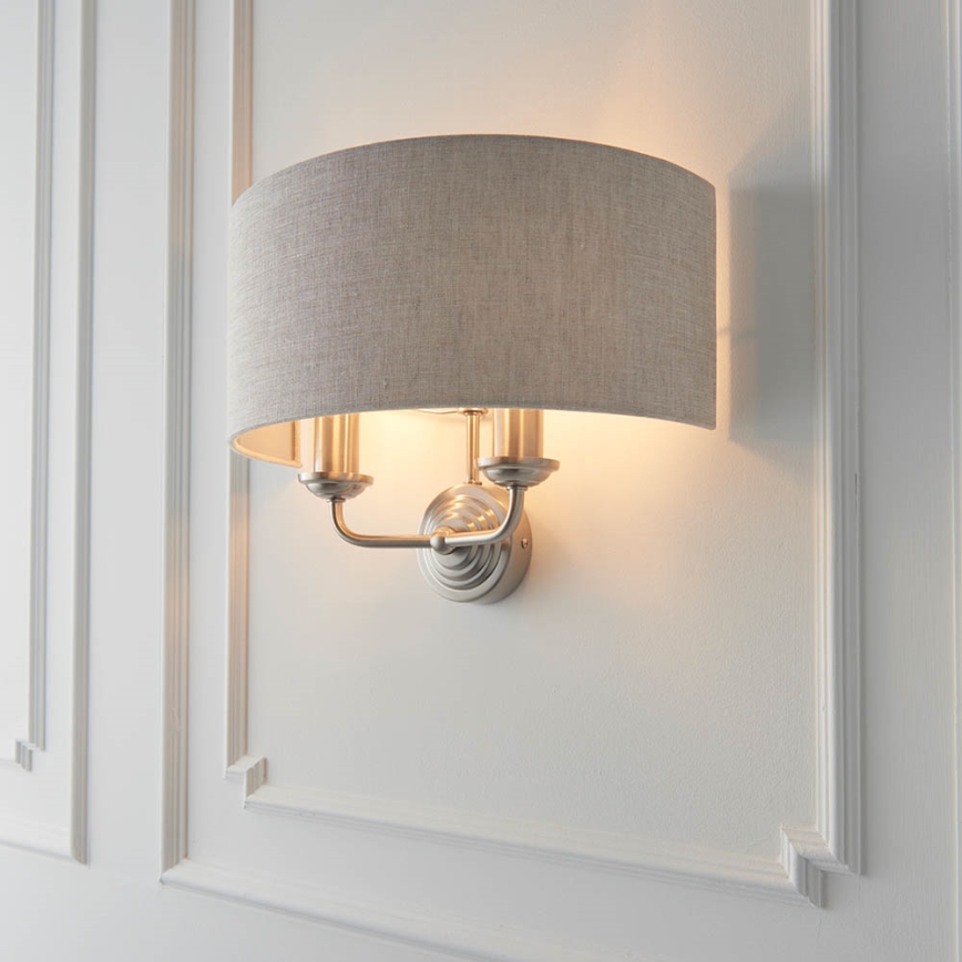 Endon 94403 - Seinavalgusti HIGHCLERE 2xE14/40W/230V hall/matt kroom