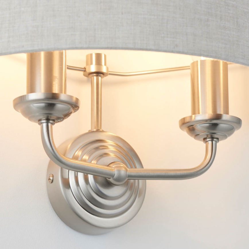 Endon 94403 - Seinavalgusti HIGHCLERE 2xE14/40W/230V hall/matt kroom