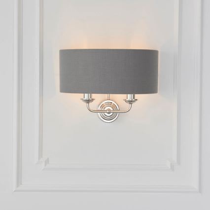 Endon 94406 - Seinavalgusti HIGHCLERE 2xE14/40W/230V tume/läikiv kroom