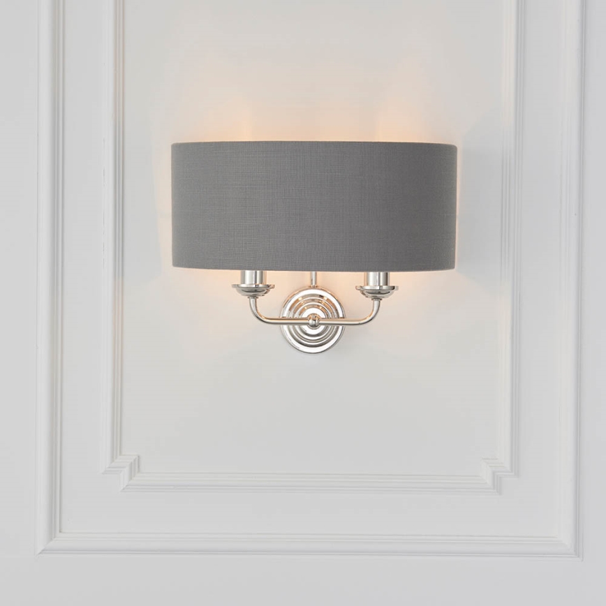 Endon 94406 - Seinavalgusti HIGHCLERE 2xE14/40W/230V tume/läikiv kroom